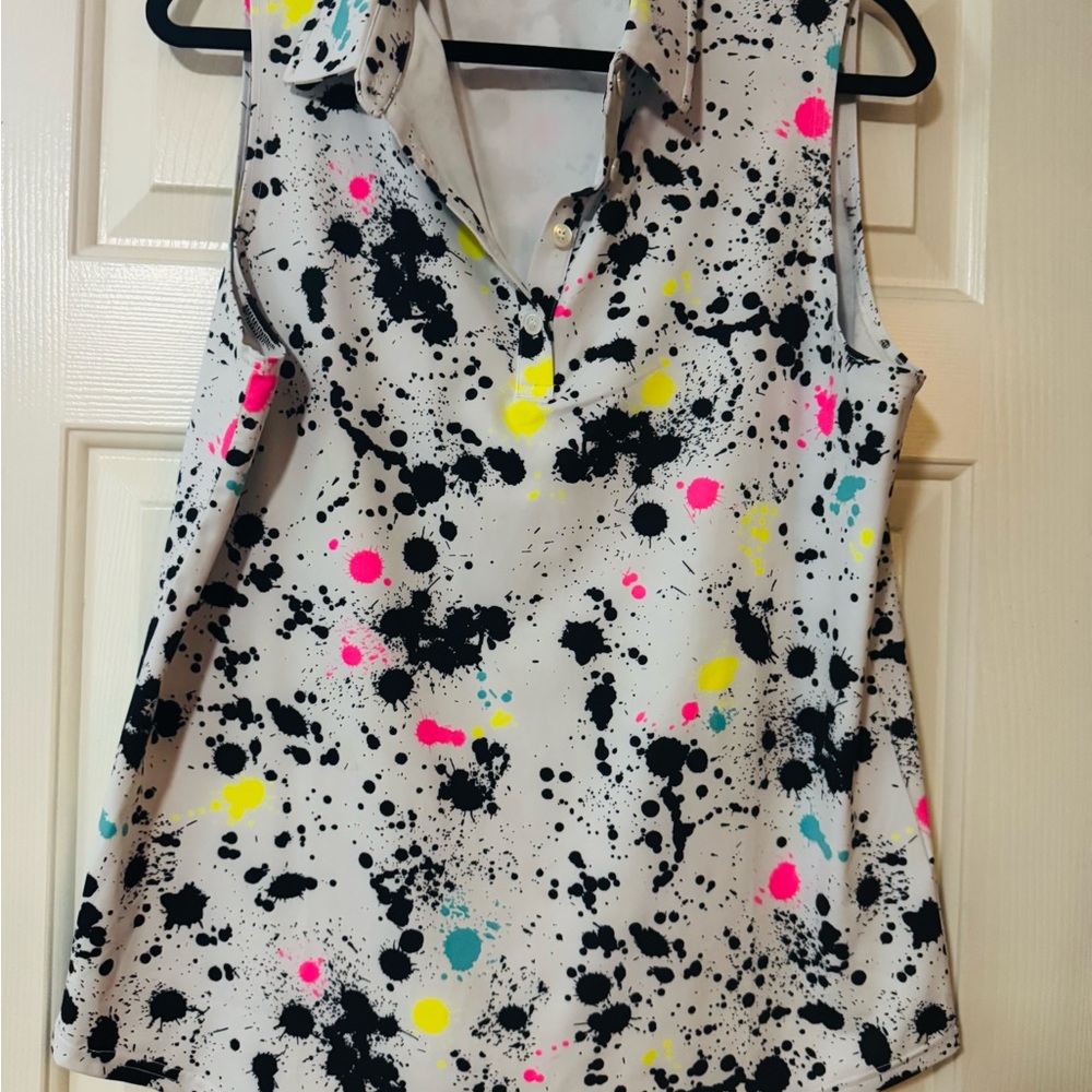 Sunday Swagger Women's Sleeveless Paint Splatter Top